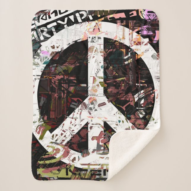 Peace Sherpa Blanket (Front)