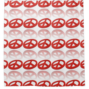 Peace Sign 3D reflexion Shower Curtain