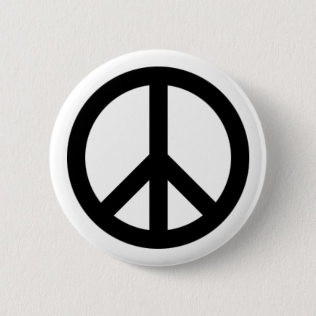 Peace sign 6 cm round badge (Front)
