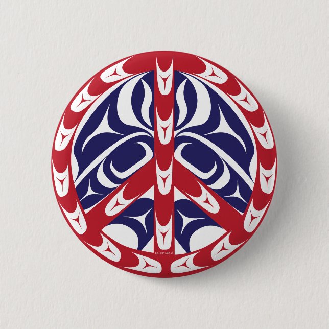 Peace Sign 6 Cm Round Badge (Front)