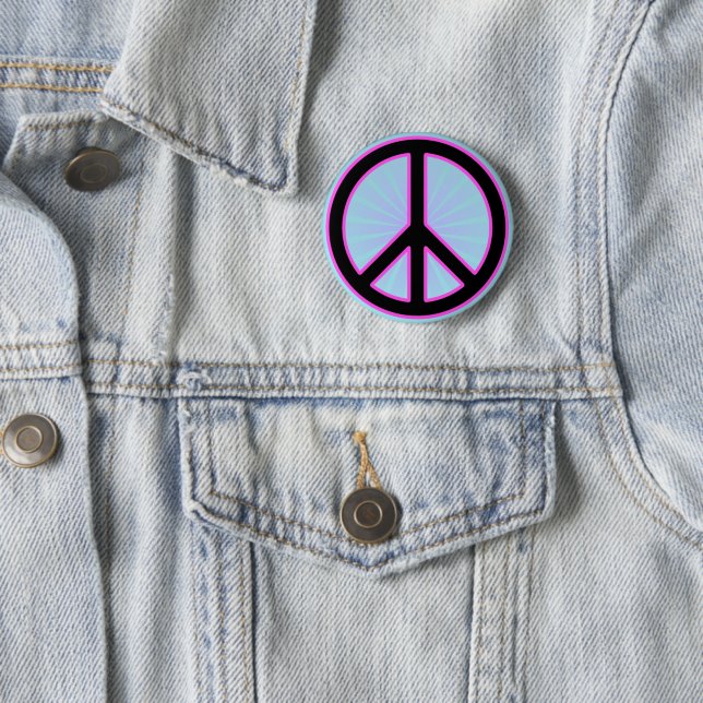 Peace Sign  6 Cm Round Badge (In Situ)