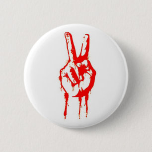 peace sign 6 cm round badge
