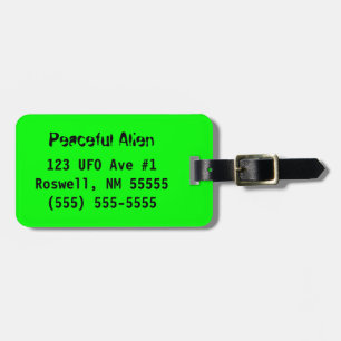 Peace Sign Alien Luggage Tag