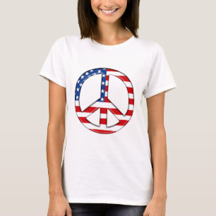 Peace Sign American Flag T-Shirt  (PERSONALIZE)