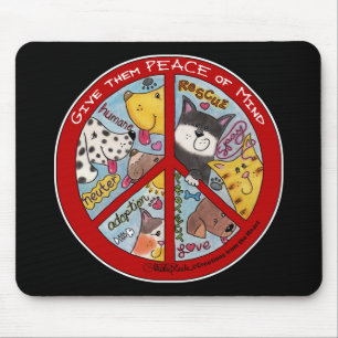 Peace Sign-Animal Protection Mouse Mat