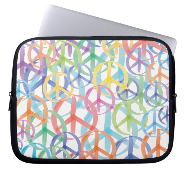 Peace Sign Art Laptop Sleeve (Front)