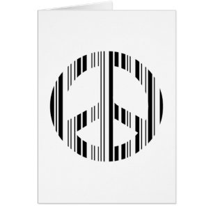 PEACE SIGN BAR CODE Hippie Barcode Pattern Design