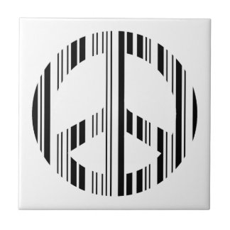 PEACE SIGN BAR CODE Hippie Barcode Pattern Design Tile