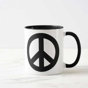 Peace Sign Black Mug