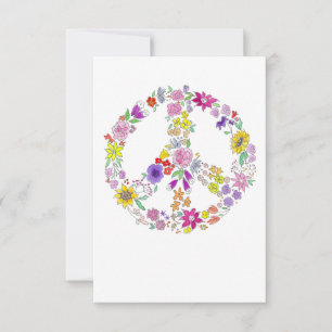 Peace Sign Blank inside Thank You Card