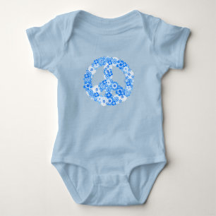 Peace Sign Blue Baby Bodysuit