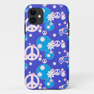 peace sign blue iPhone 11 case