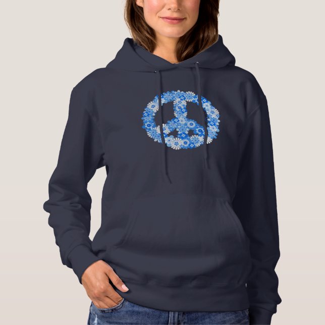 Peace Sign Blue Hoodie (Front)
