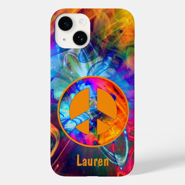 Peace Sign Bold Colours and Dramatic Light Streaks Case-Mate iPhone Case (Back)