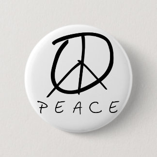 Peace Sign: Bud Hand Script 6 Cm Round Badge