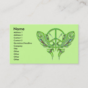PEACE SIGN BUTTERFLY BUSINESS CARDS