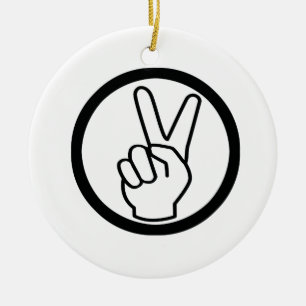 Peace Sign Ceramic Tree Decoration