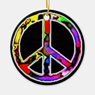 Peace Sign Ceramic Tree Decoration
