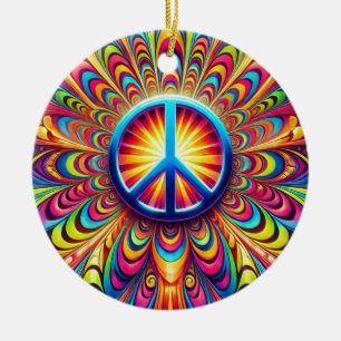 Peace Sign Ceramic Tree Decoration