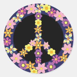 Peace Sign Classic Round Sticker