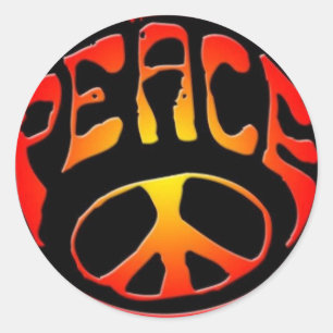 peace-sign classic round sticker