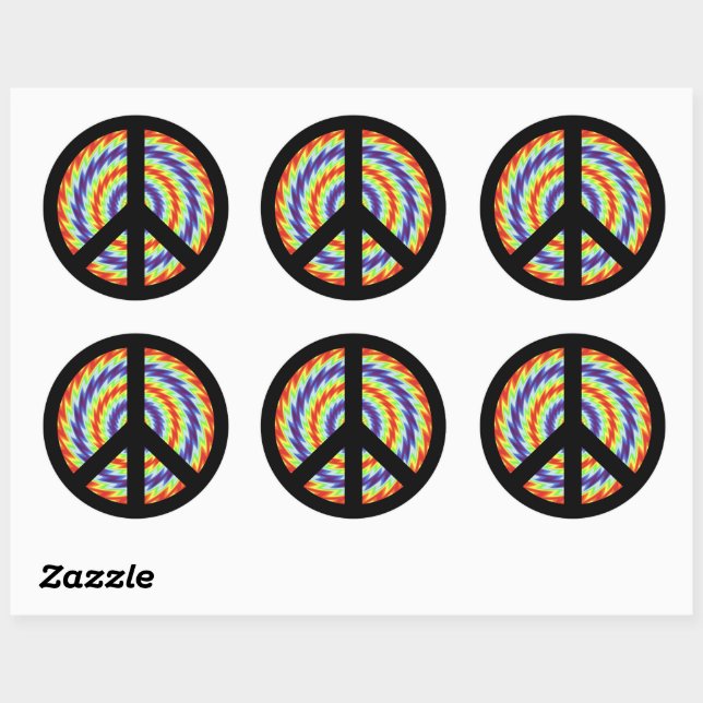  Peace Sign Classic Round Stickers (Sheet)