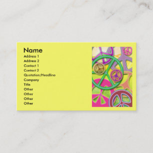 PEACE SIGN COLLAGE BUSINESS CARDS