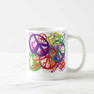 PEACE SIGN COLLAGE COFFEE MUG