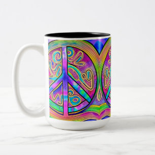 Peace Sign Cool Colours 15 oz Mug