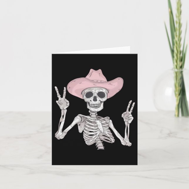 Peace Sign Cowboy Hat Western Mexican Halloween  Card (Front)