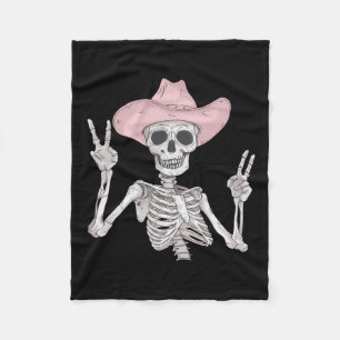Peace Sign Cowboy Hat Western Mexican Halloween  Fleece Blanket