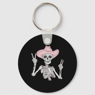 Peace Sign Cowboy Hat Western Mexican Halloween Key Ring