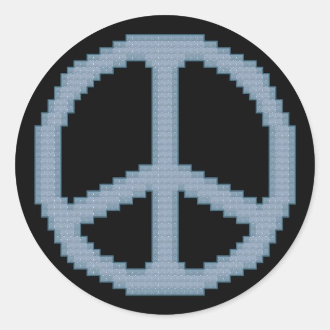 Peace Sign Cross Stitch Sticker (Front)