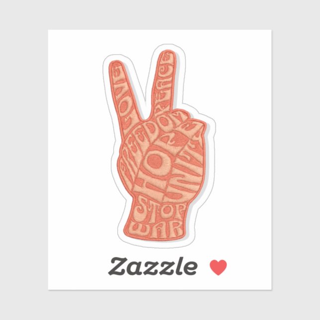 Peace sign Custom-Cut Vinyl Sticker (Sheet)