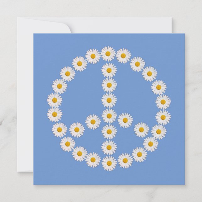 peace sign daisies daisy boho invitation (Front)