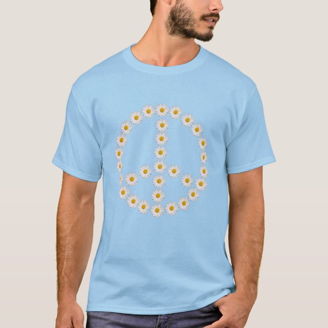 peace sign daisies daisy boho T-Shirt (Front)