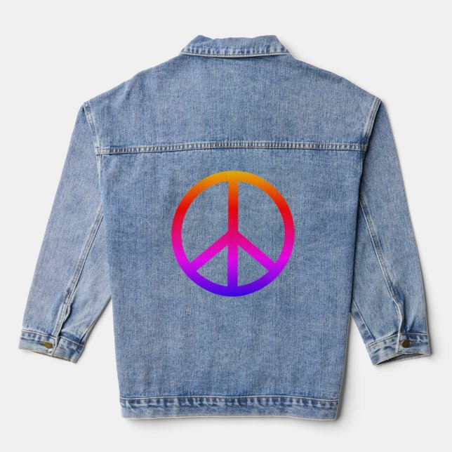 Peace Sign Denim Jacket (Back)