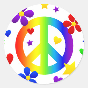 peace sign design classic round sticker
