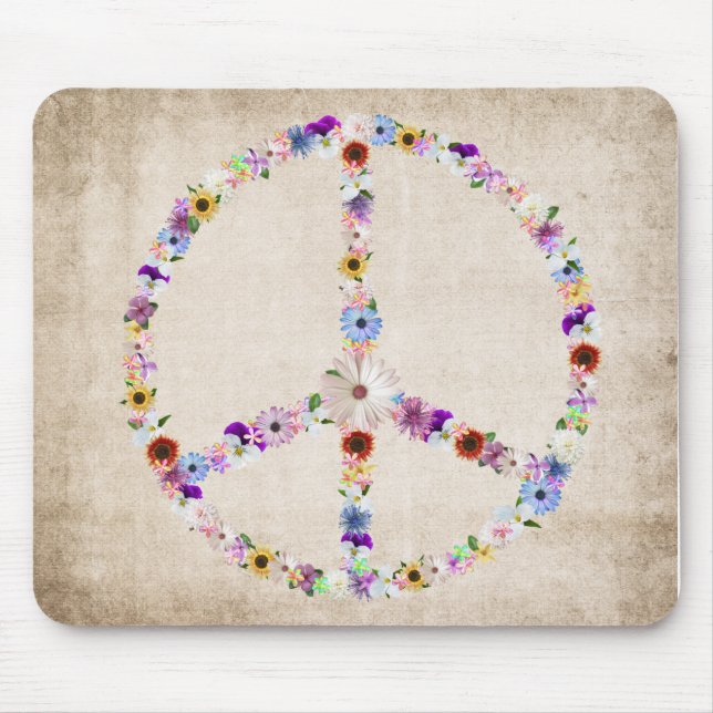 Peace Sign Design Mouse Mat (Front)