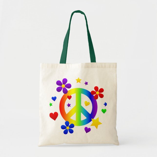 peace sign design tote bag (Front)