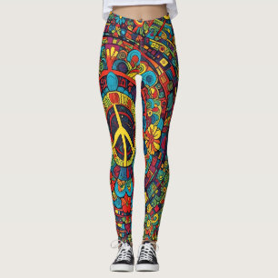 Peace Sign, Doodles  Leggings