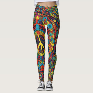 Peace Sign, Doodles  Leggings