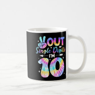 Peace Sign Double Digits 10th Birthday For Girls B Coffee Mug