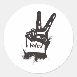 Peace Sign Election I Voted Harris WAlzheimer Trum Classic Round Sticker