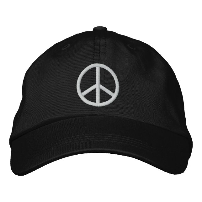 Peace Sign Embroidered Hat (Front)