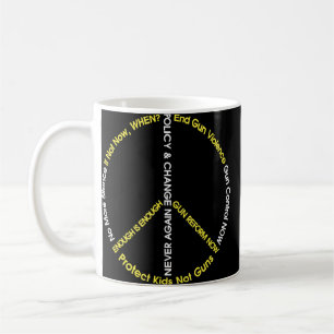 Peace Sign Enough End Gun Violence Awareness Wear  Coffee Mug