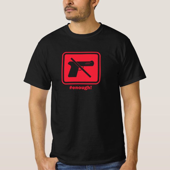 Peace sign Enough End Gun Violence T-Shirt (Front)