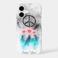 *~* Peace Sign Feathers Flowers Boho Tribal Grunge