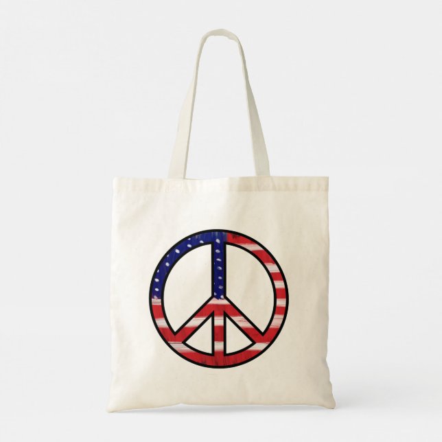 Peace Sign Flag Colours Tote Bag (Back)
