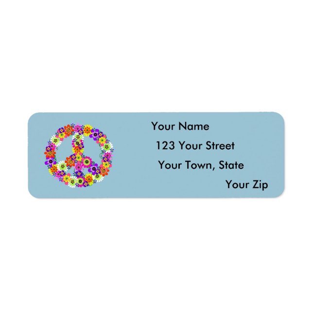 Peace Sign Floral in Sky Blue (Front)